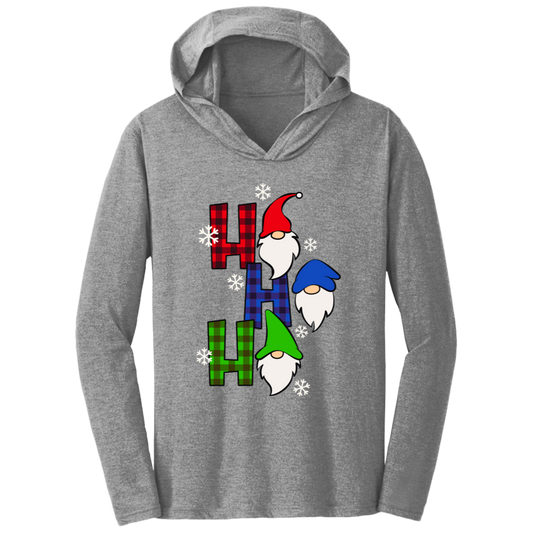 Ho Ho Ho Christmas Gnomes Holiday Triblend T-Shirt Hoodie