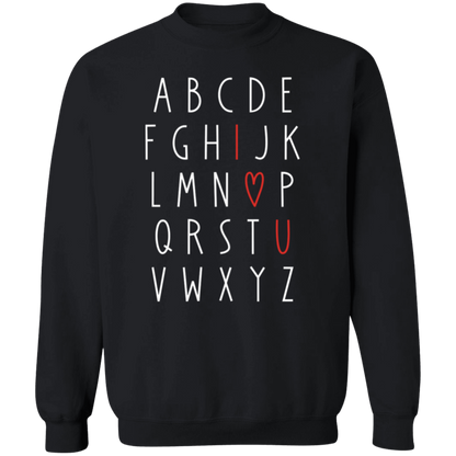 I Love You Alphabet Valentine's Day Collection - Youth T-Shirts, Adult SS & LS Tees, Sweatshirts, & Mugs