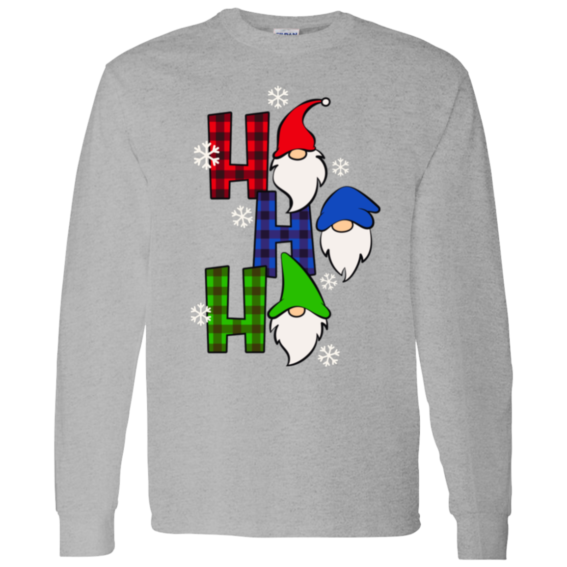 Ho Ho Ho Christmas Gnomes Holiday LS T-Shirt