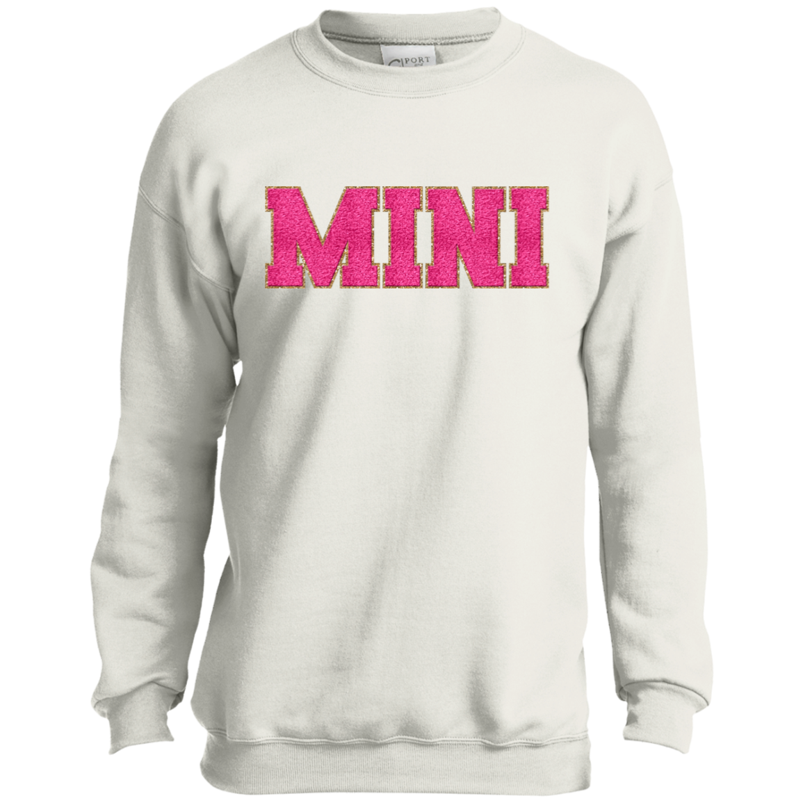 Nana, Mama, & Mini Sweatshirt Collection - Pink Faux Chenille Glitter Patch Matching Family Shirts