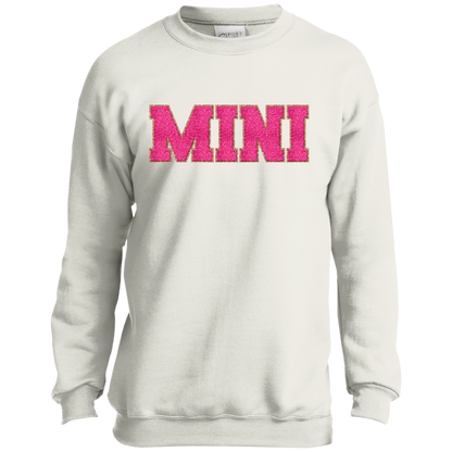 Nana, Mama, & Mini Sweatshirt Collection - Pink Faux Chenille Glitter Patch Matching Family Shirts