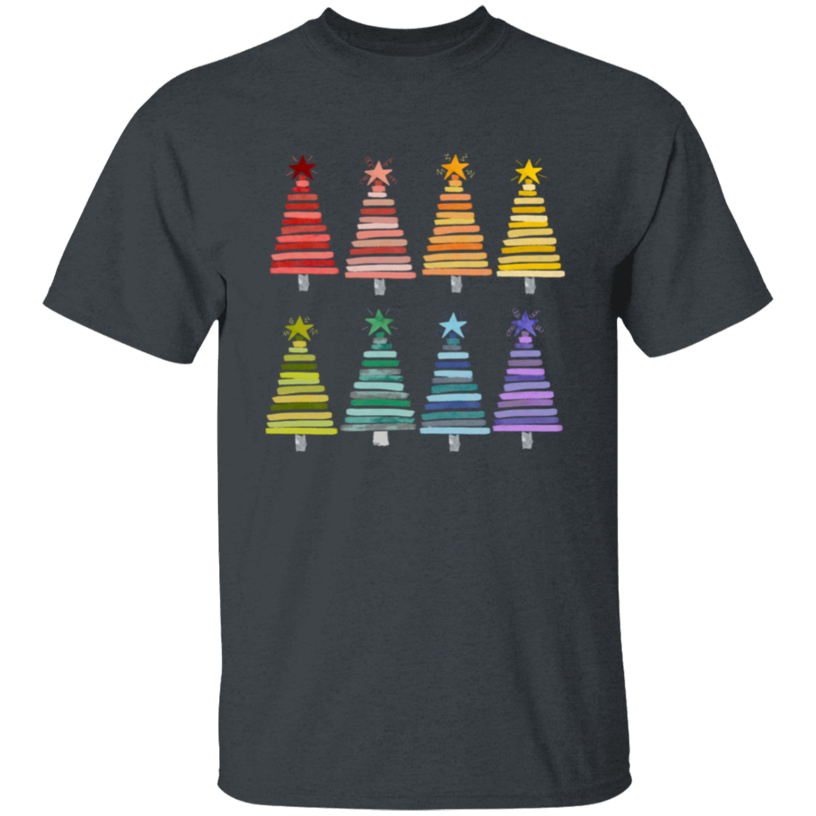 Colorful Rainbow Christmas Trees Collection - Graphic T-Shirts, Long-Sleeve Tees, Hoodie Tees, Sweatshirts, & Mugs