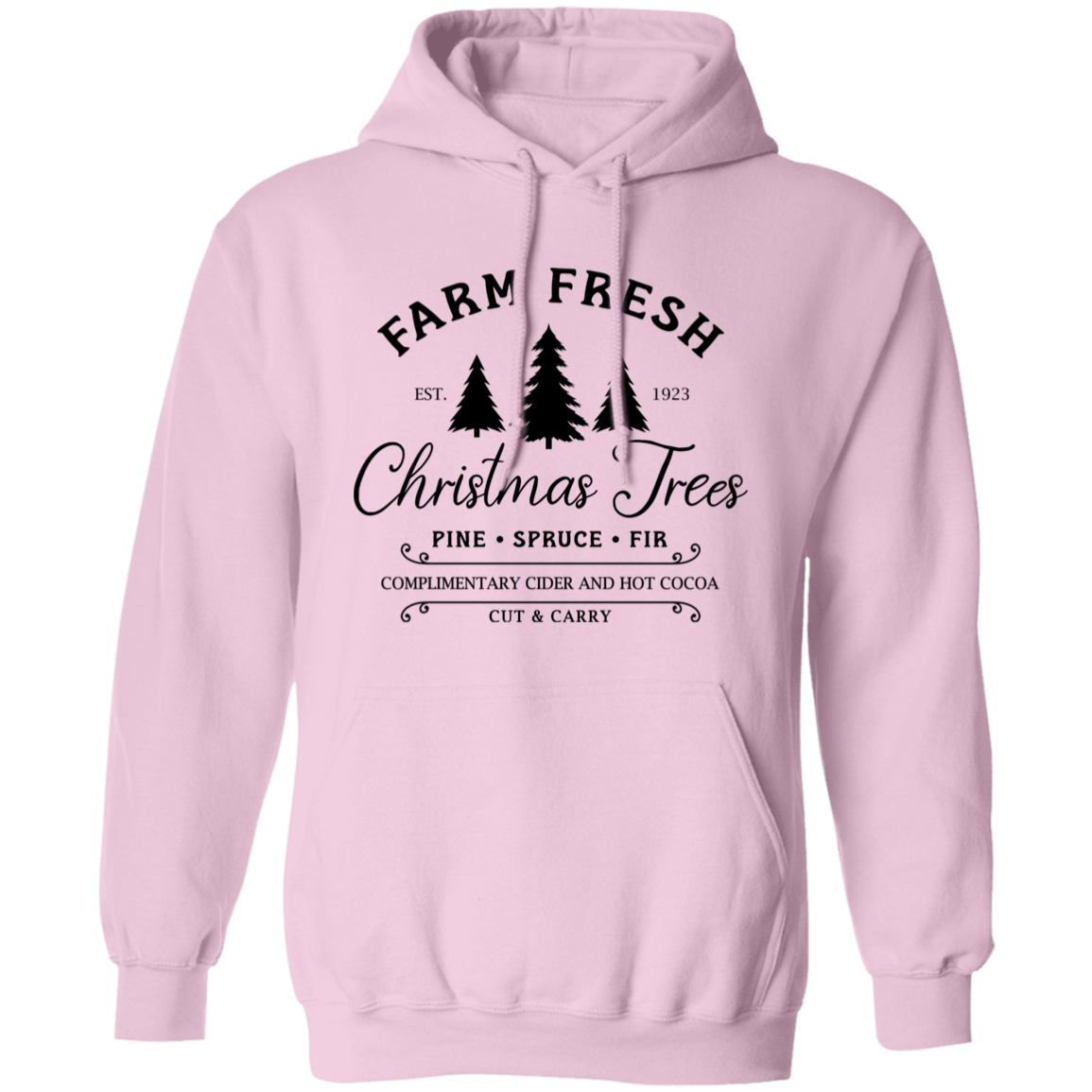 Farm Fresh Christmas Trees Holiday Graphic Pullover Hoodie