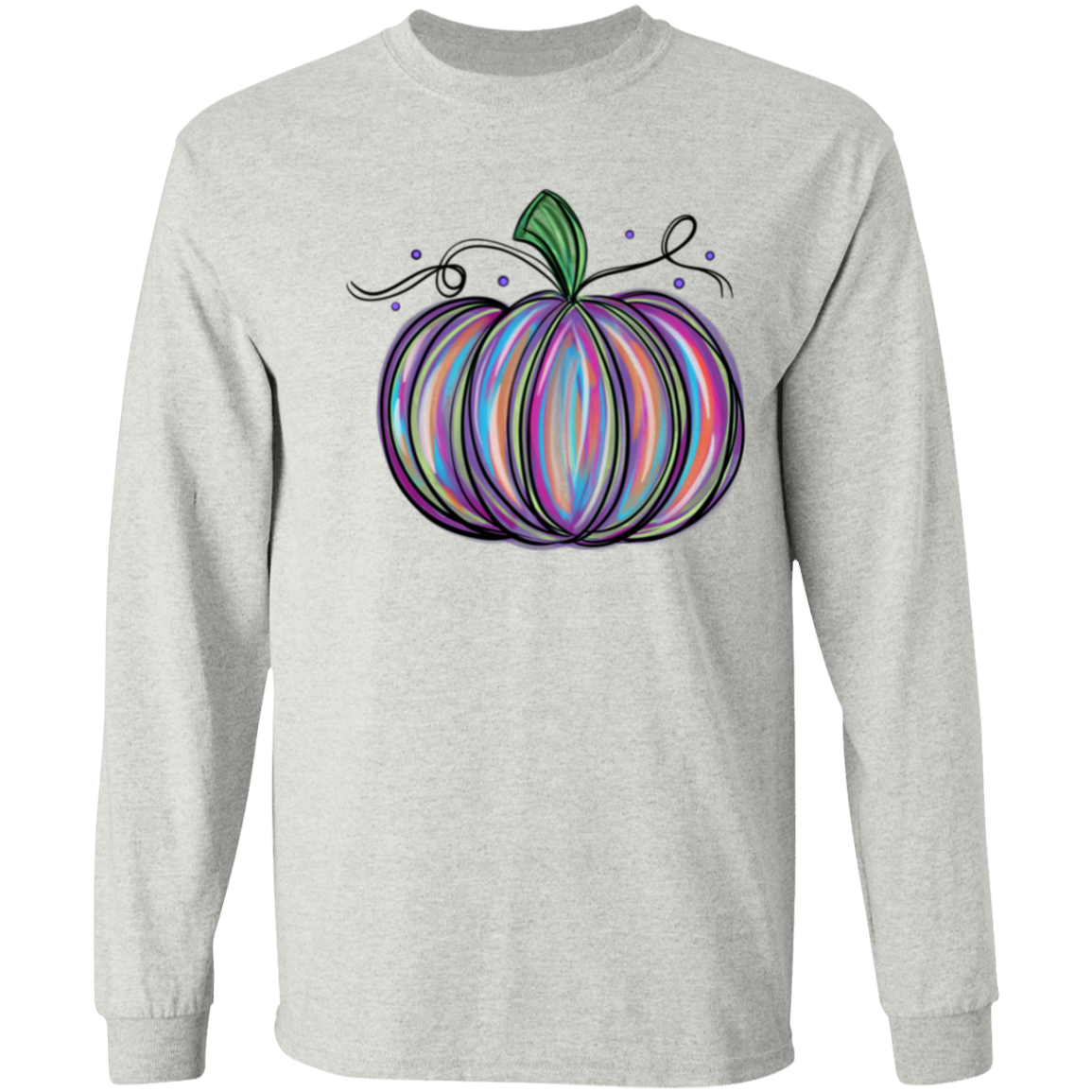 Pretty Purple Pumpkin Fall LS T-Shirt