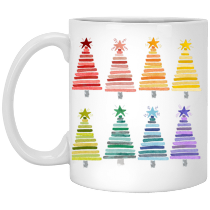 Colorful Rainbow Christmas Trees Collection - Graphic T-Shirts, Long-Sleeve Tees, Hoodie Tees, Sweatshirts, & Mugs