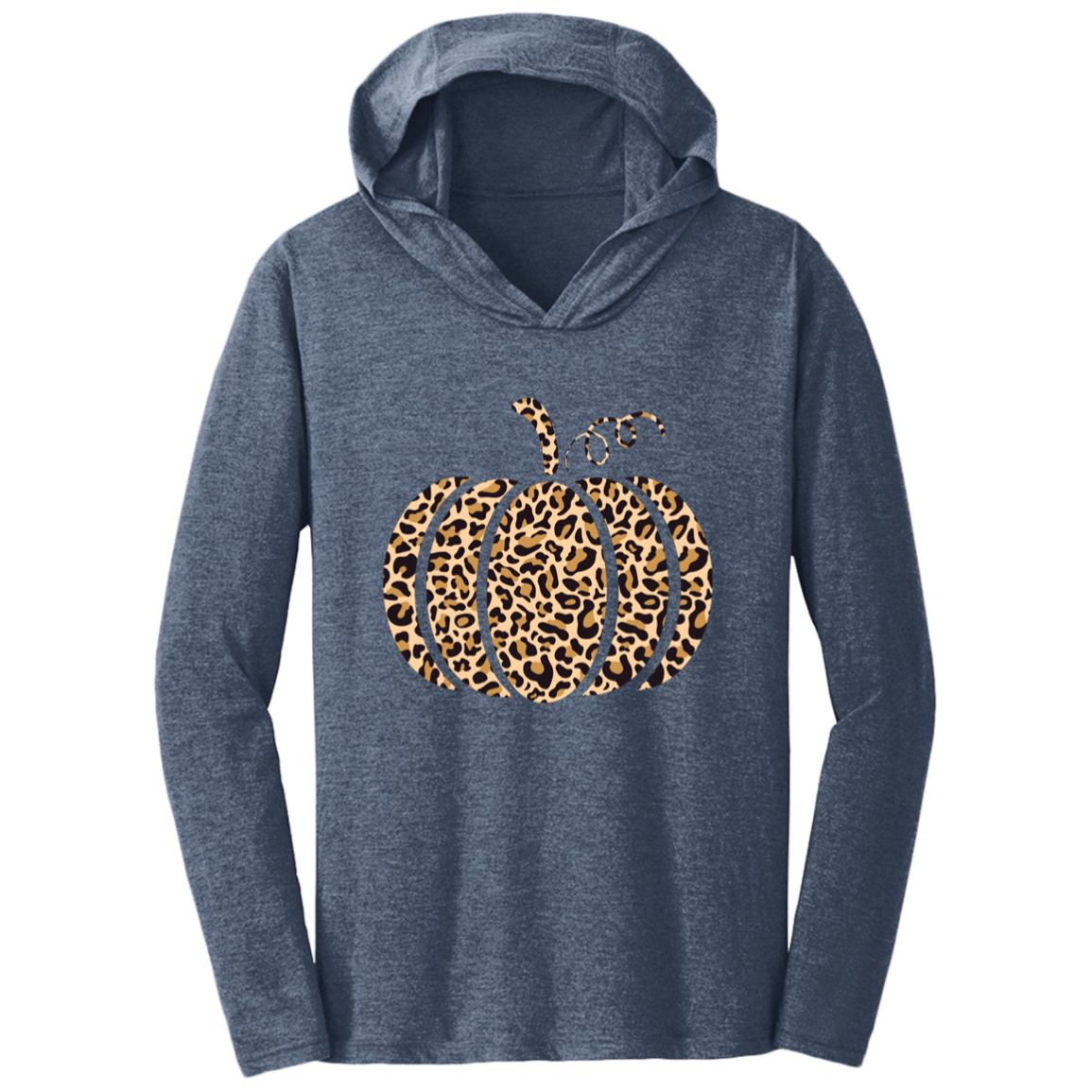 Leopard-Print Pumpkin Cute Fall Triblend T-Shirt Hoodie