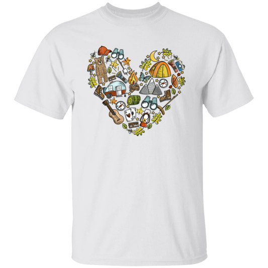 Camp Life Doodle Heart Collection - T-Shirts, Long-Sleeve T-Shirts, Sweatshirts, & Mugs