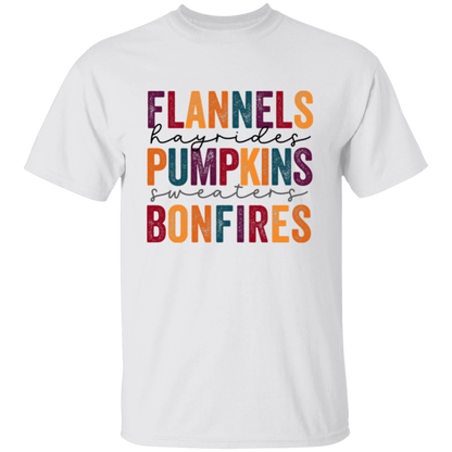 Flannels Hayrides Pumpkins Sweaters Bonfires T-Shirt