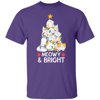 Meowy & Bright Cat Christmas Tree T-Shirt