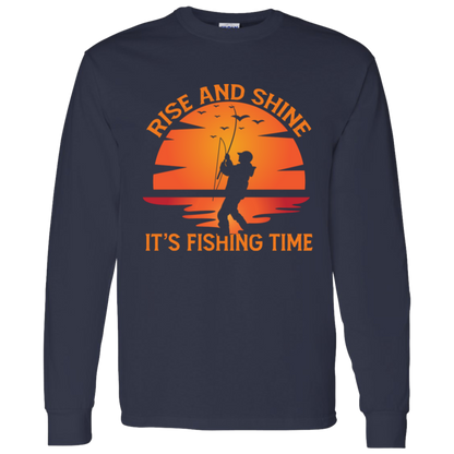 Rise & Shine - It's Fishing Time T-Shirt & Long-Sleeve T-Shirt