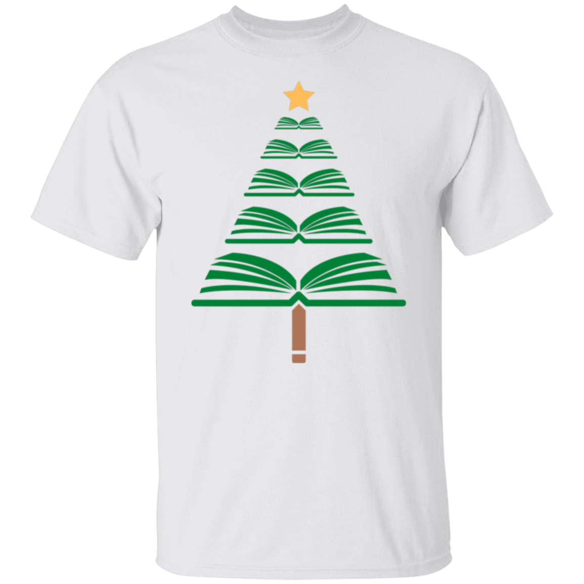 Merry Christmas Book Tree T-Shirt