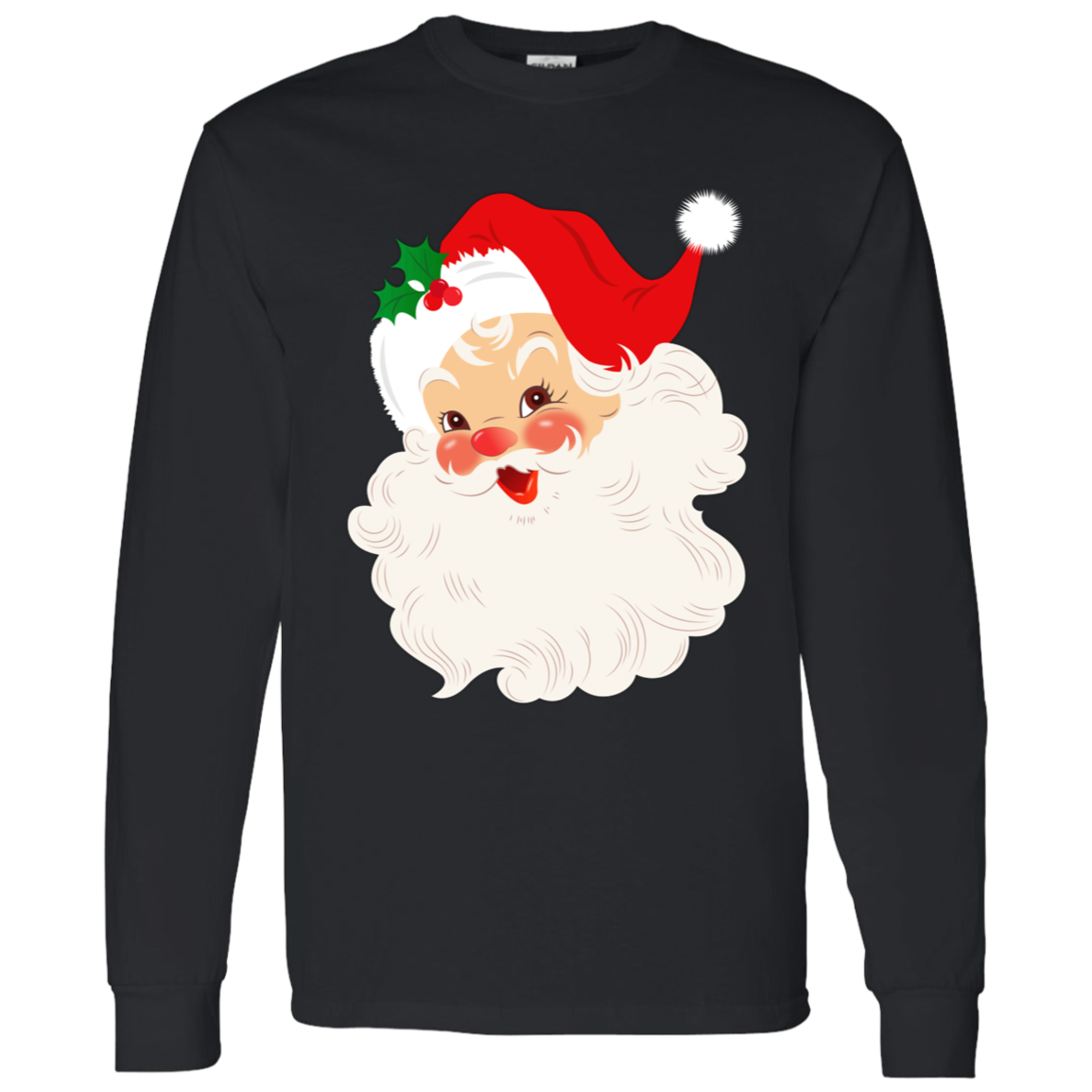 Retro Santa Claus Vintage Style Christmas LS T-Shirt