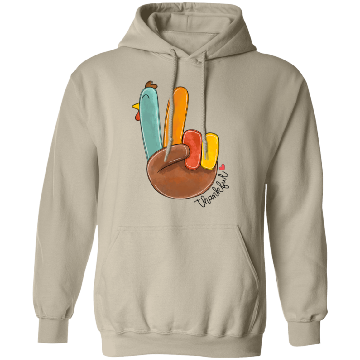 Peace Sign Turkey Thanksgiving Pullover Hoodie