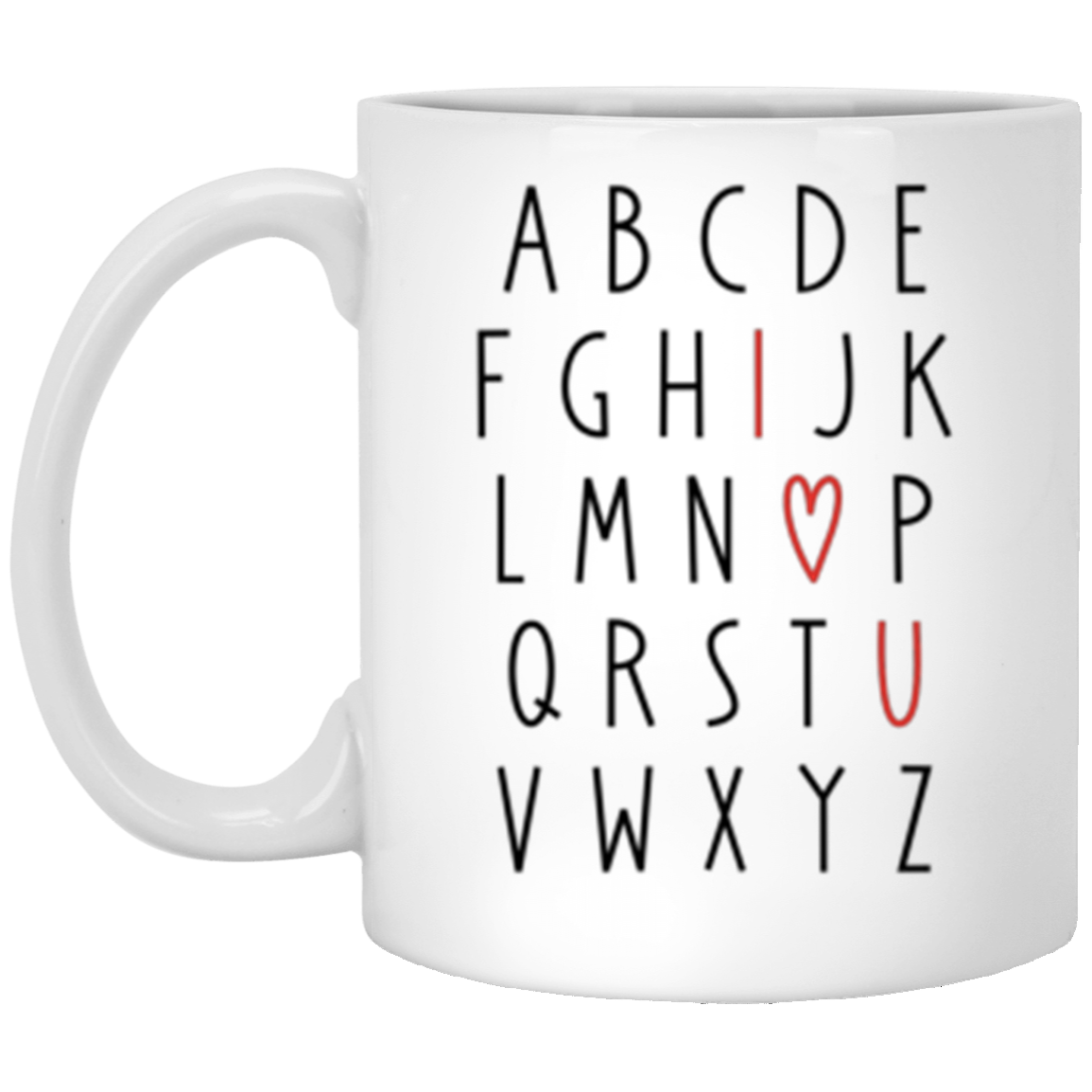 I Love You Alphabet Valentine's Day Collection - Youth T-Shirts, Adult SS & LS Tees, Sweatshirts, & Mugs