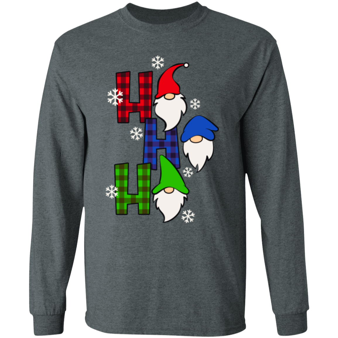 Ho Ho Ho Christmas Gnomes Holiday LS T-Shirt