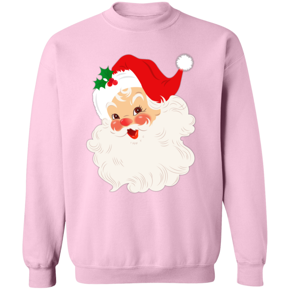 Retro Santa Claus Vintage Style Christmas Crewneck Pullover Sweatshirt