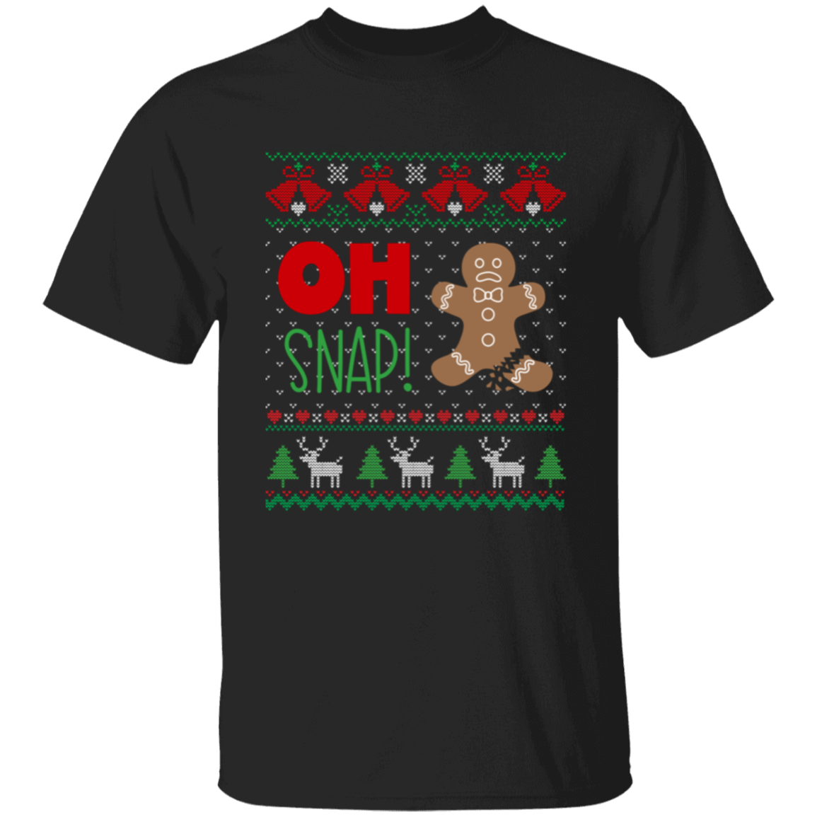 Oh Snap! Gingerbread Man Ugly Christmas Sweater T-Shirt