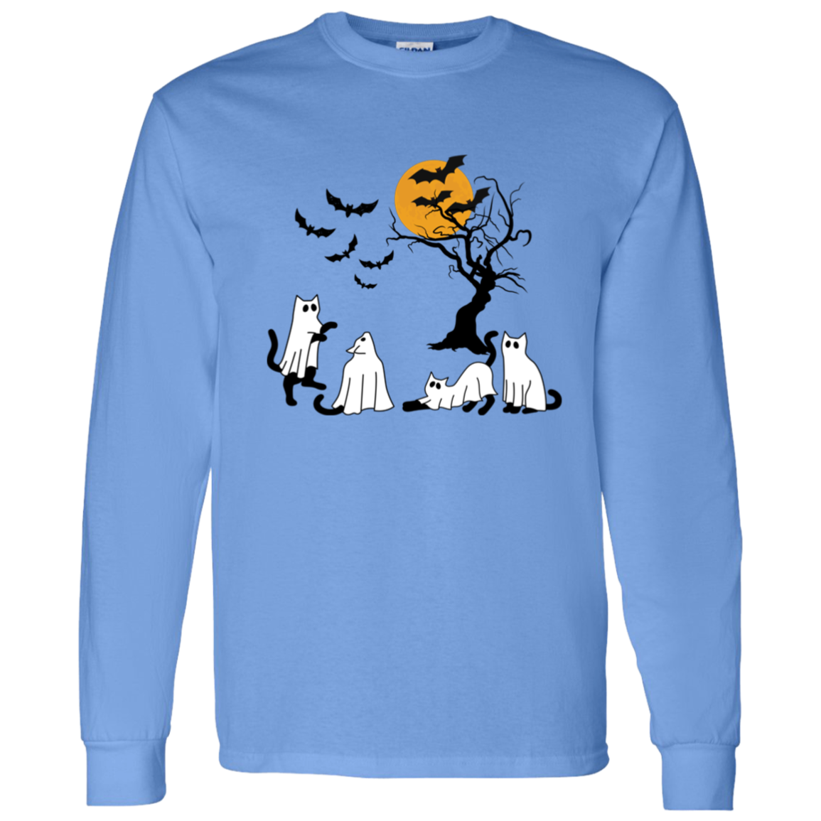 Ghost Cats Halloween LS T-Shirt