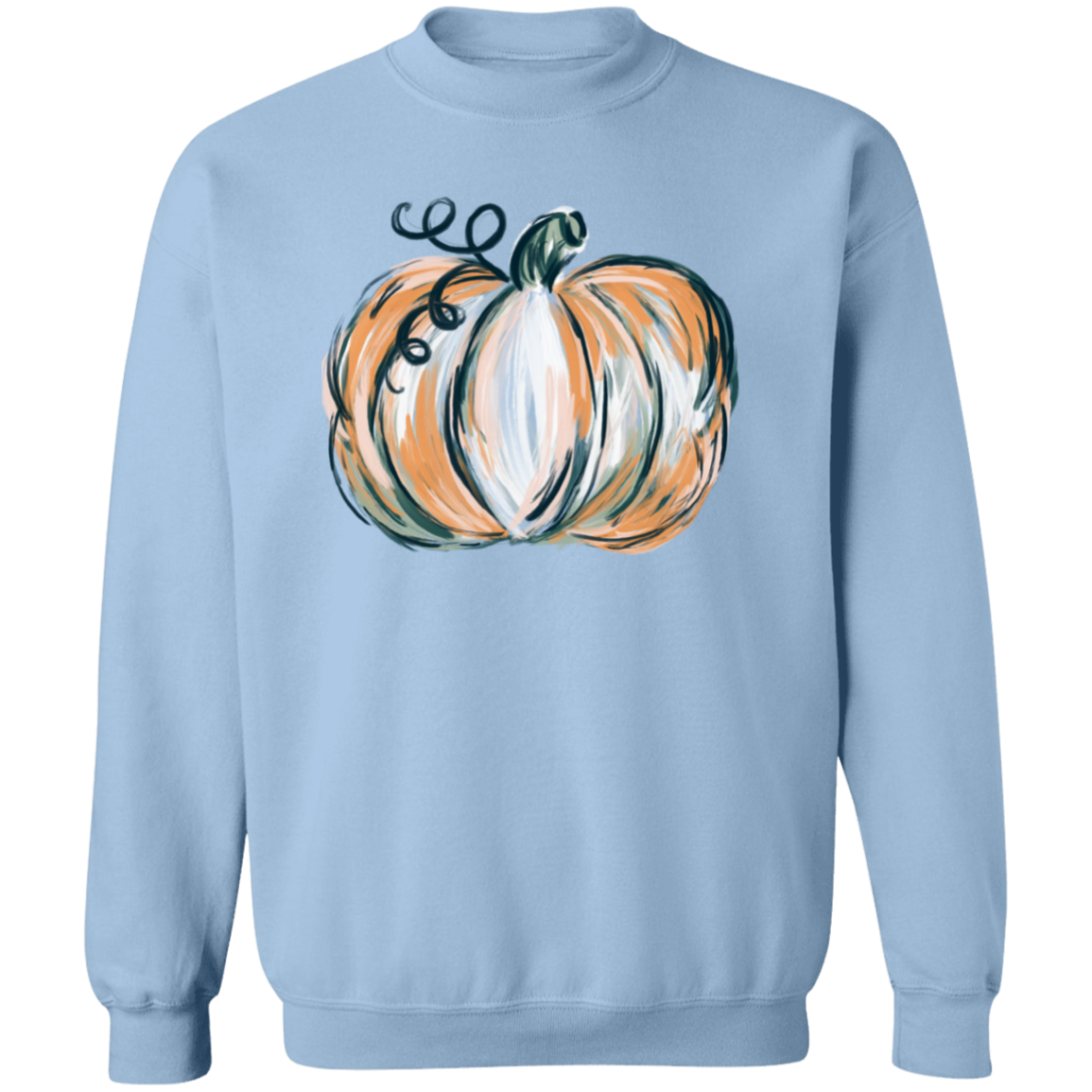 Painted Pumpkin Fall Thanksgiving Crewneck Pullover Sweatshirt