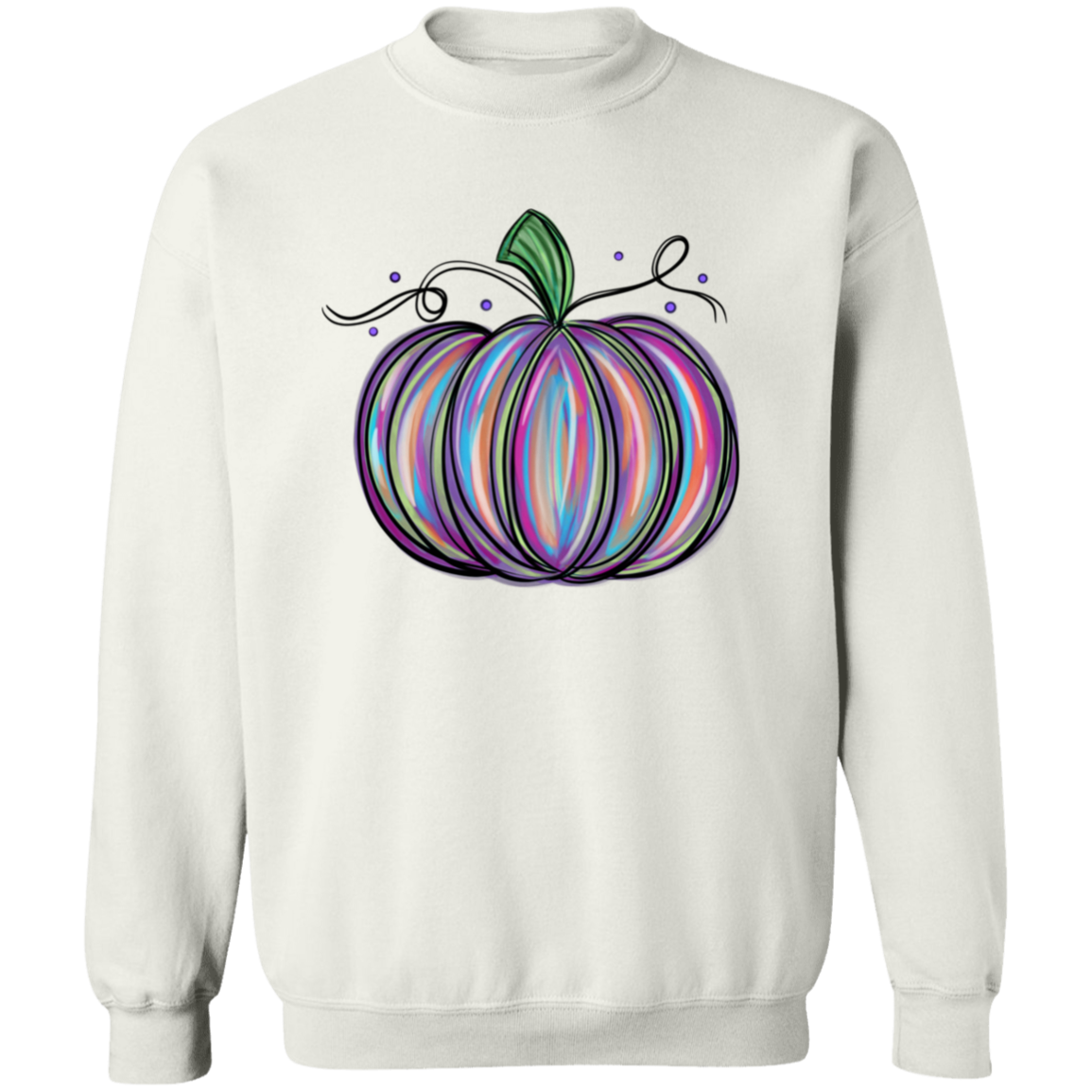 Pretty Purple Pumpkin Fall Crewneck Pullover Sweatshirt