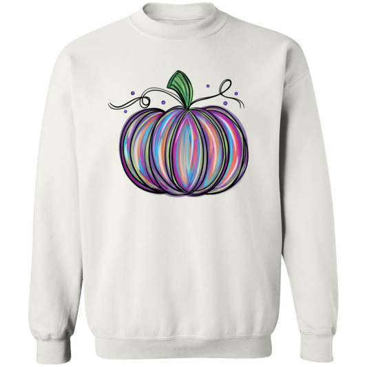 Pretty Purple Pumpkin Fall Crewneck Pullover Sweatshirt