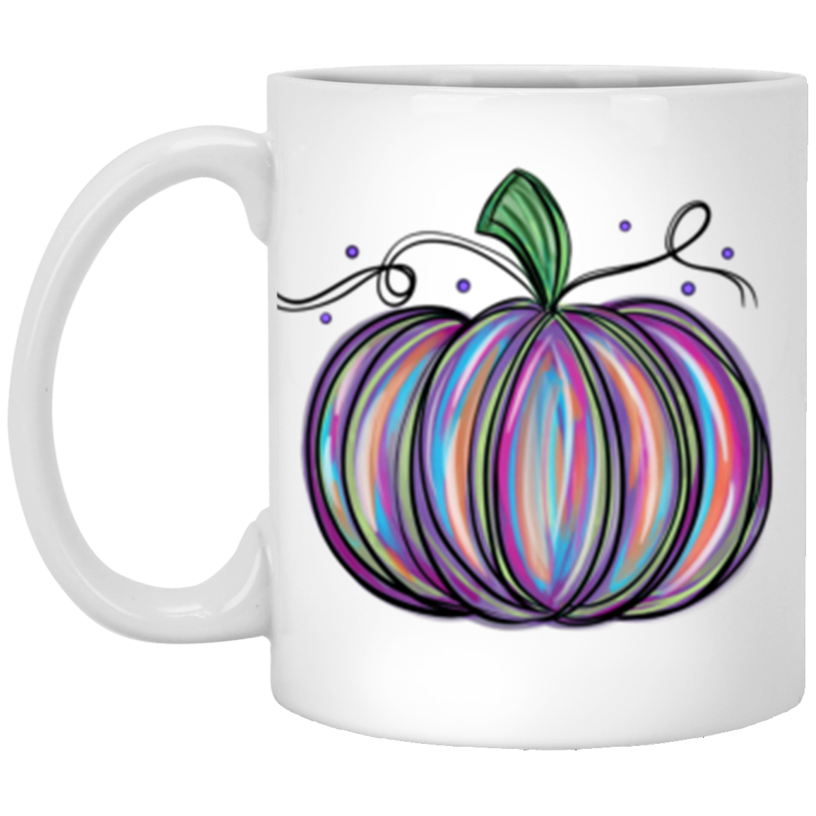 Pretty Purple Pumpkin 11 oz or 15 oz White Ceramic Mug