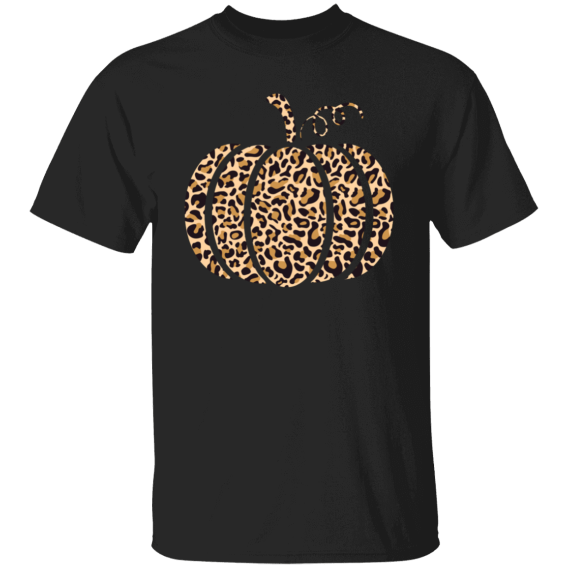 Leopard-Print Pumpkin Cute Fall T-Shirt