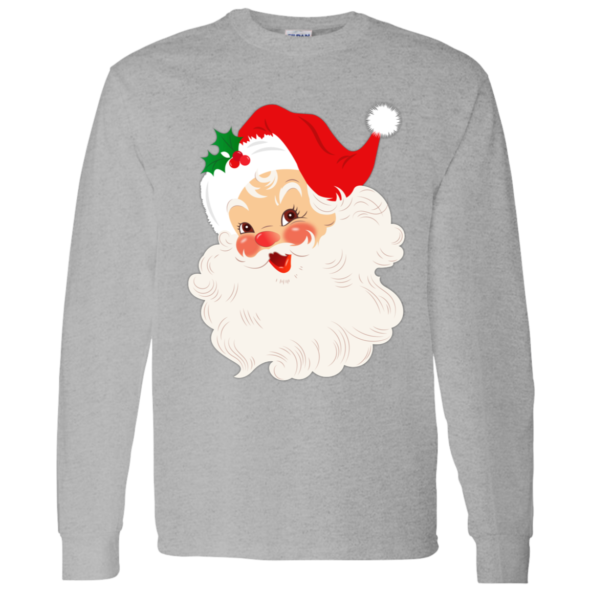 Retro Santa Claus Vintage Style Christmas LS T-Shirt