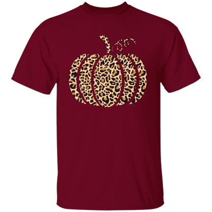 Leopard-Print Pumpkin Cute Fall T-Shirt