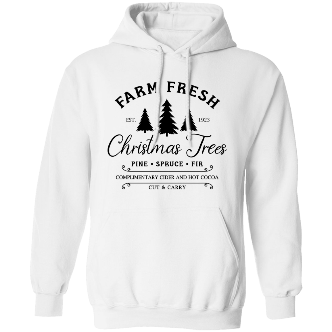 Farm Fresh Christmas Trees Holiday Graphic Pullover Hoodie