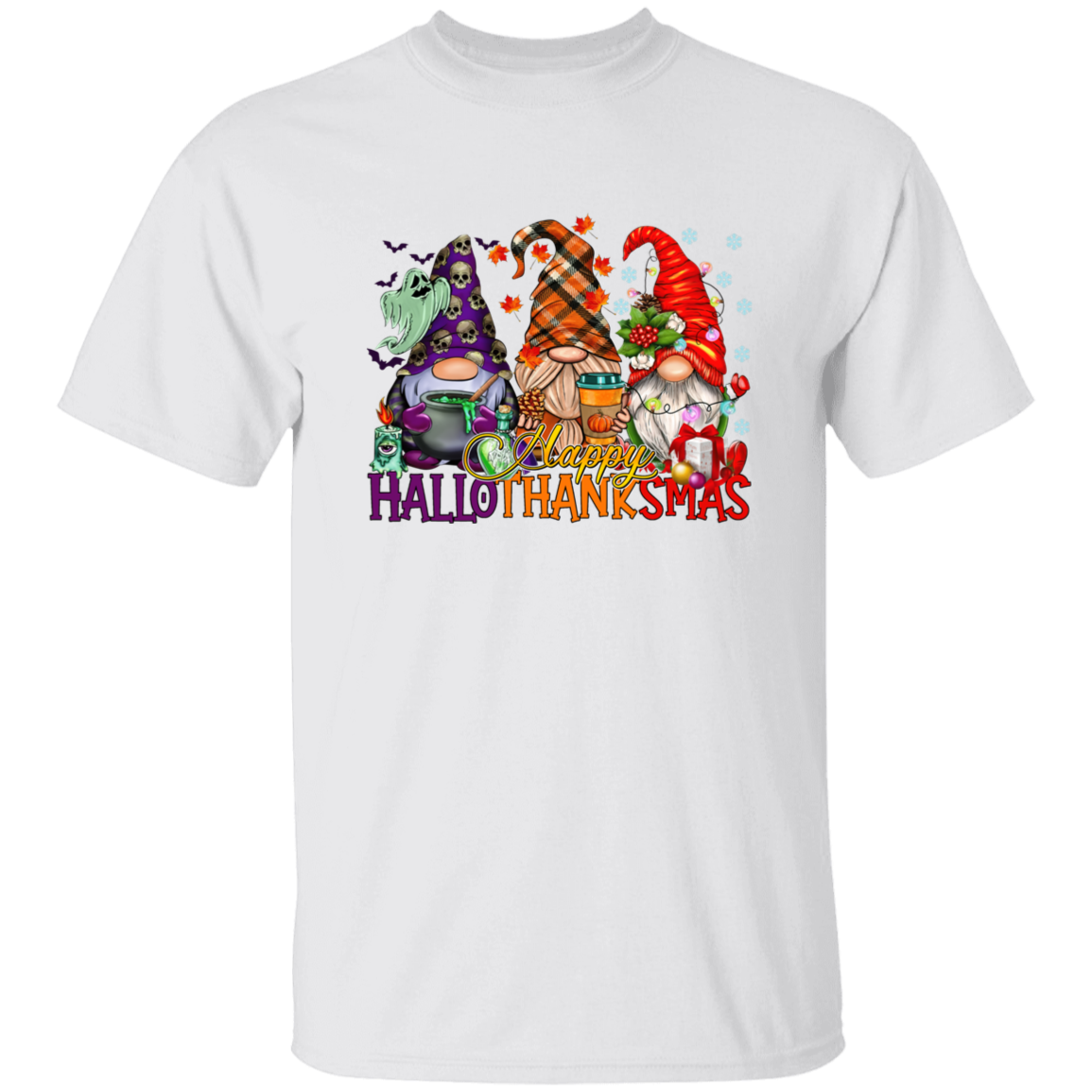 HalloThanksMas Gnomes T-Shirt