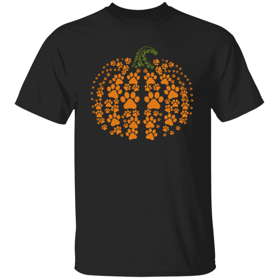 Dog Pawprint Pumpkin Fall T-Shirt