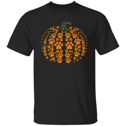 Dog Pawprint Pumpkin Fall T-Shirt