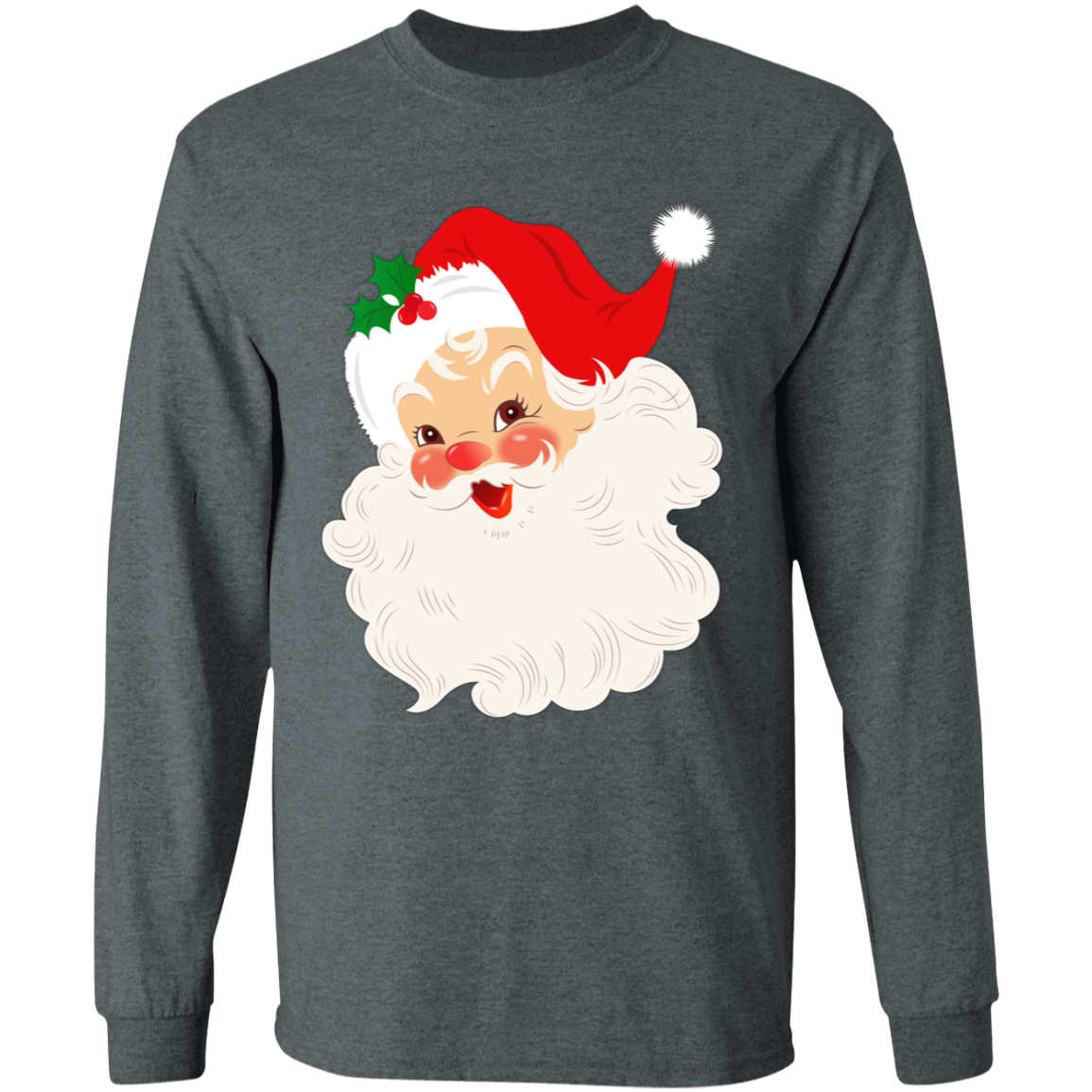 Retro Santa Claus Vintage Style Christmas LS T-Shirt