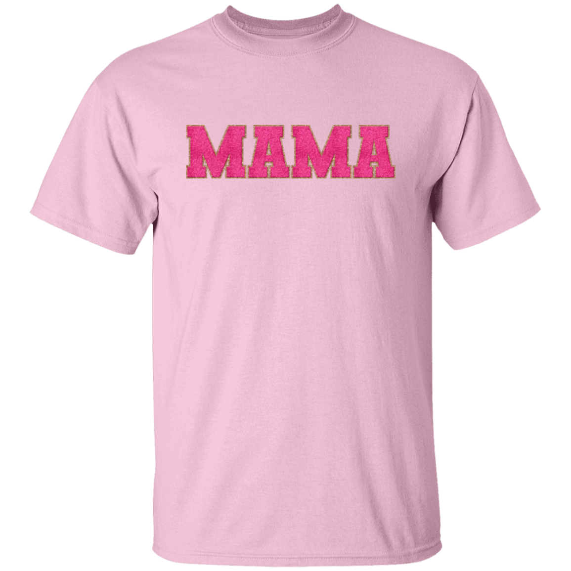 Nana, Mama, & Mini T-Shirt Collection - Pink Faux Chenille Glitter Patch Matching Family Shirts