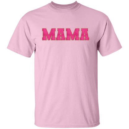 Nana, Mama, & Mini T-Shirt Collection - Pink Faux Chenille Glitter Patch Matching Family Shirts