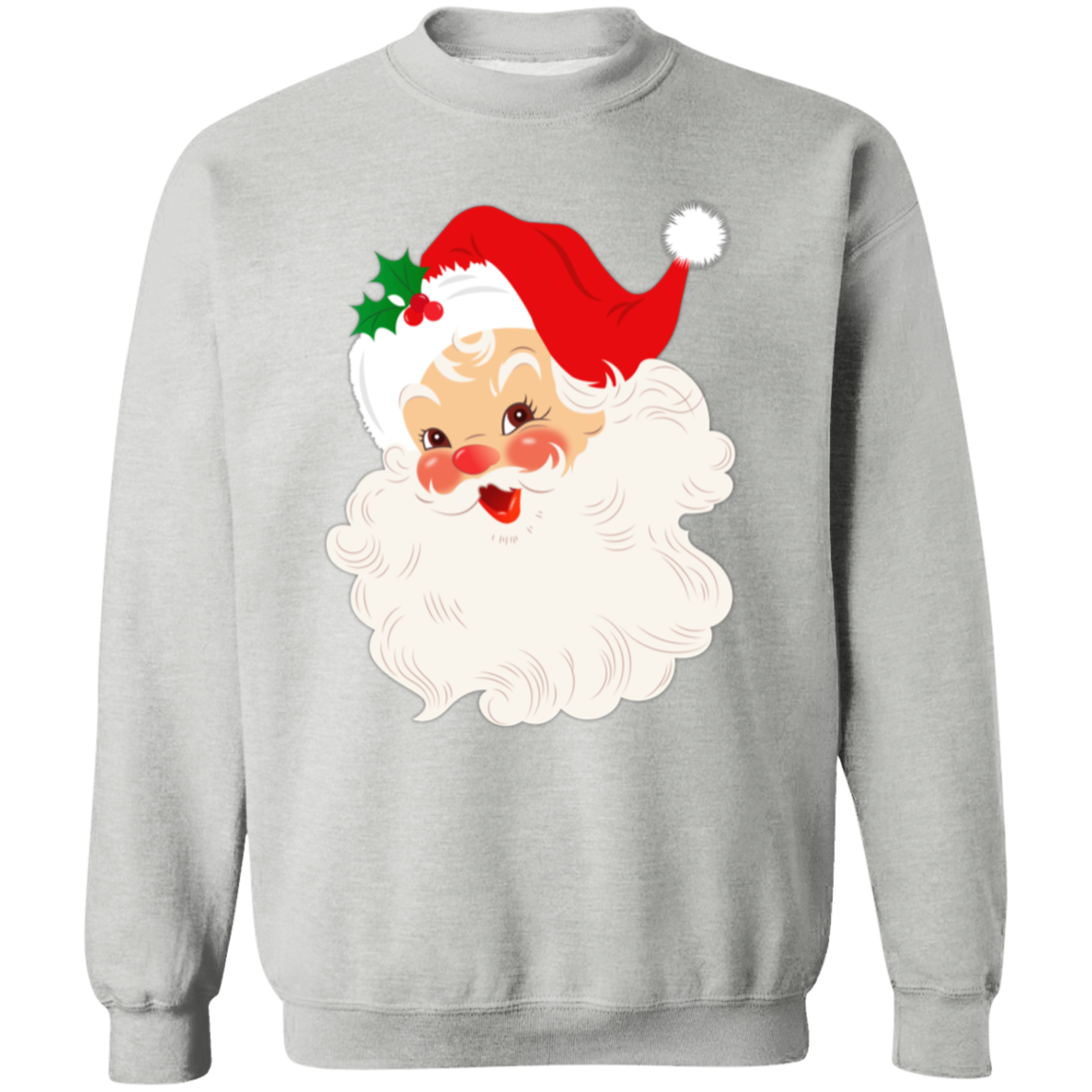 Retro Santa Claus Vintage Style Christmas Crewneck Pullover Sweatshirt