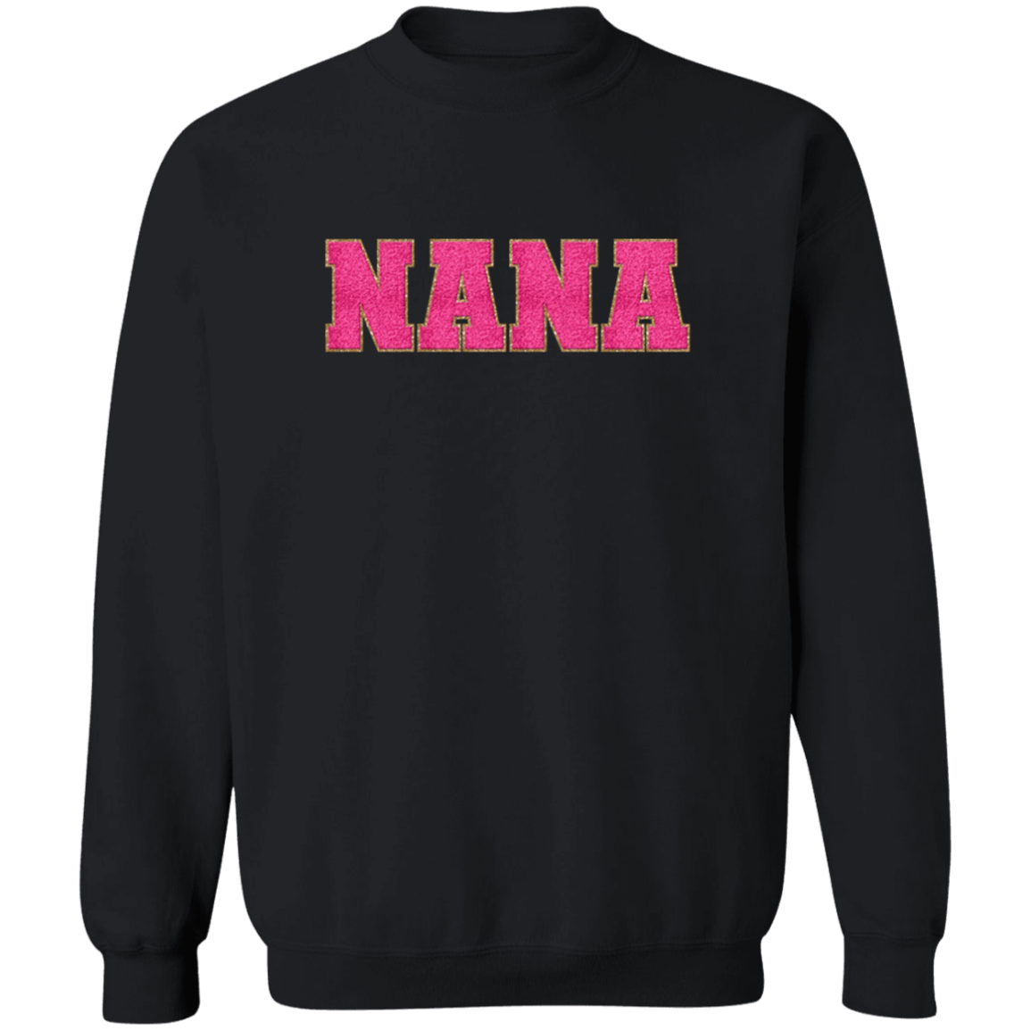 Nana, Mama, & Mini Sweatshirt Collection - Pink Faux Chenille Glitter Patch Matching Family Shirts