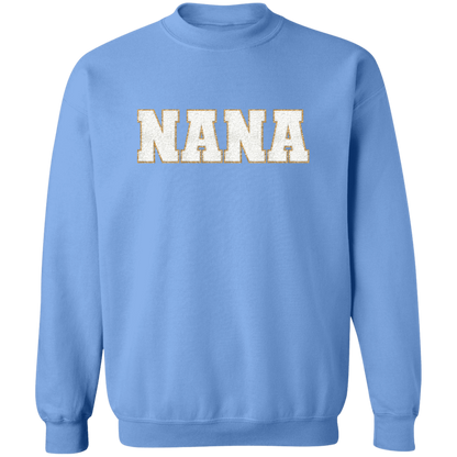 Nana, Mommy, & Me Shirts - White Faux Chenille Glitter Patches Matching Family Sweatshirts