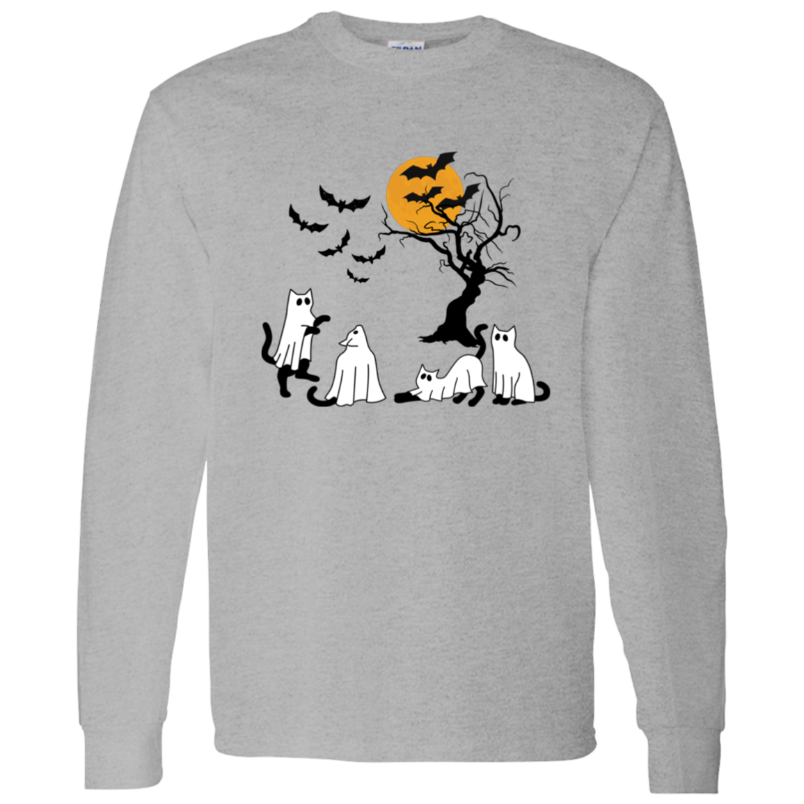 Ghost Cats Halloween LS T-Shirt