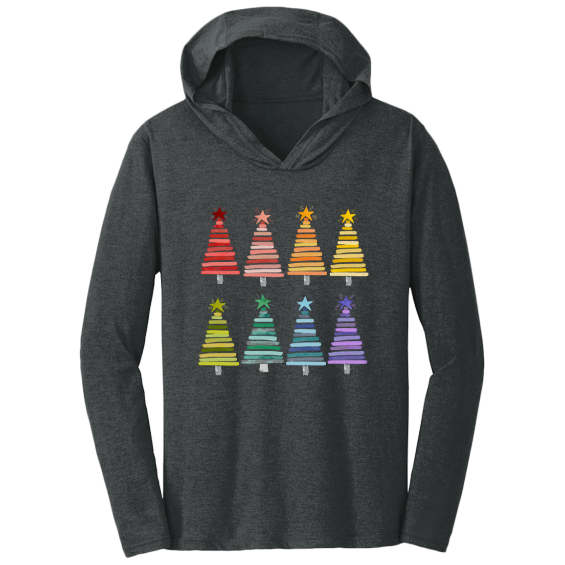 Colorful Rainbow Christmas Trees Collection - Graphic T-Shirts, Long-Sleeve Tees, Hoodie Tees, Sweatshirts, & Mugs