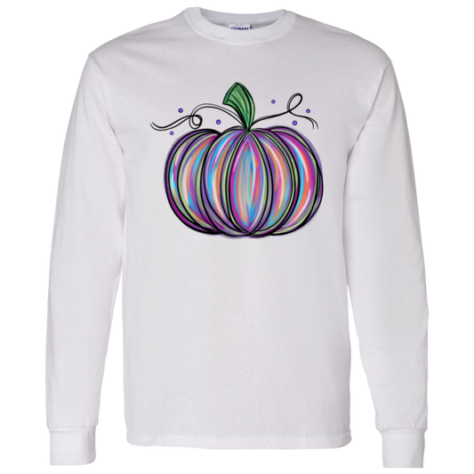 Pretty Purple Pumpkin Fall LS T-Shirt