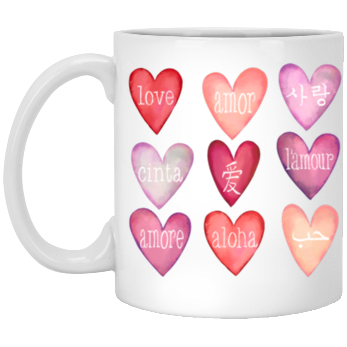 Love Languages Valentine Hearts Collection - T-shirts, Long-Sleeve Tees, Sweatshirts, Pillows, & Mugs