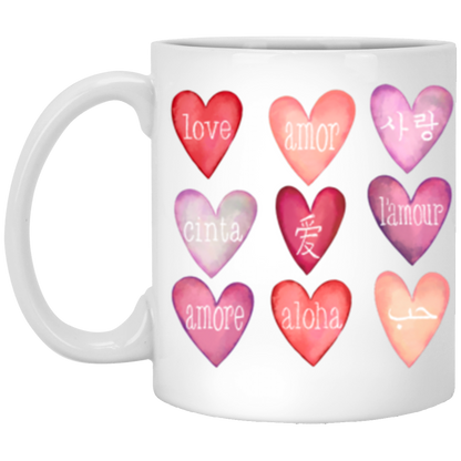 Love Languages Valentine Hearts Collection - T-shirts, Long-Sleeve Tees, Sweatshirts, Pillows, & Mugs