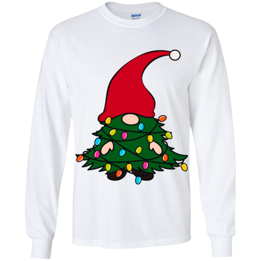 Christmas Tree Gnome Funny Holiday Youth LS T-Shirt