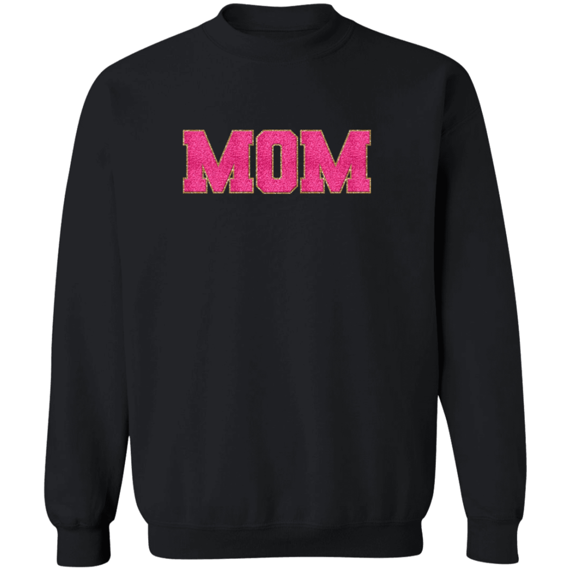 Nana, Mama, & Mini Sweatshirt Collection - Pink Faux Chenille Glitter Patch Matching Family Shirts