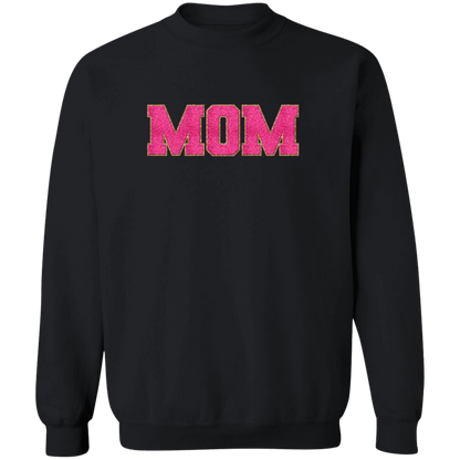 Nana, Mama, & Mini Sweatshirt Collection - Pink Faux Chenille Glitter Patch Matching Family Shirts