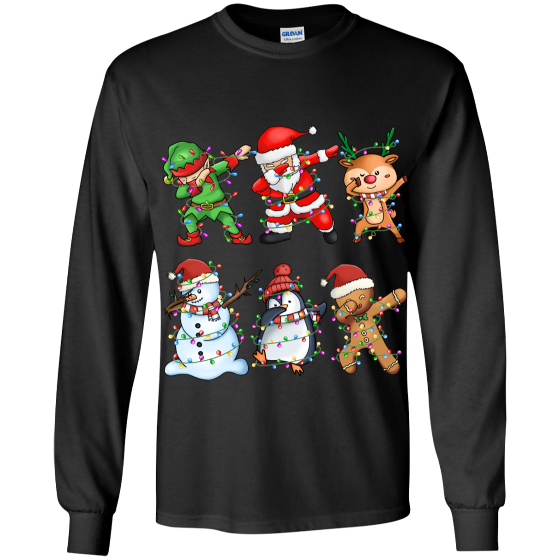 Dabbing Christmas Friends: Elf, Santa, Rudolph, Frosty+ Youth LS T-Shirt