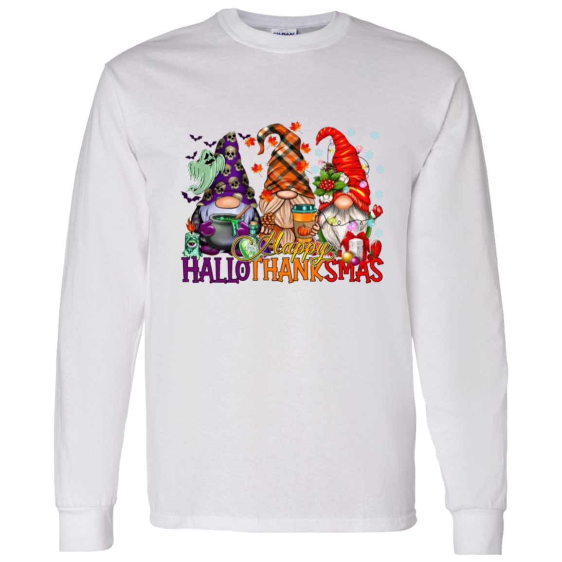 HalloThanksMas Gnomes LS T-Shirt