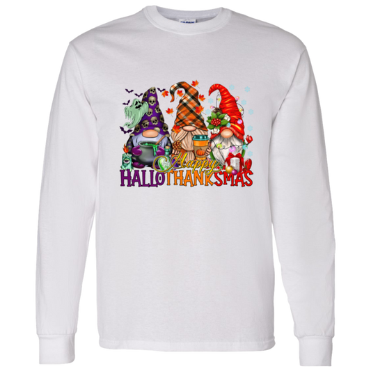 HalloThanksMas Gnomes LS T-Shirt